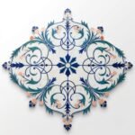Royal Floral Marble Inlay Floor Medallion