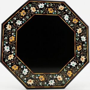 Floral Inlay Octagonal Marble Center Table